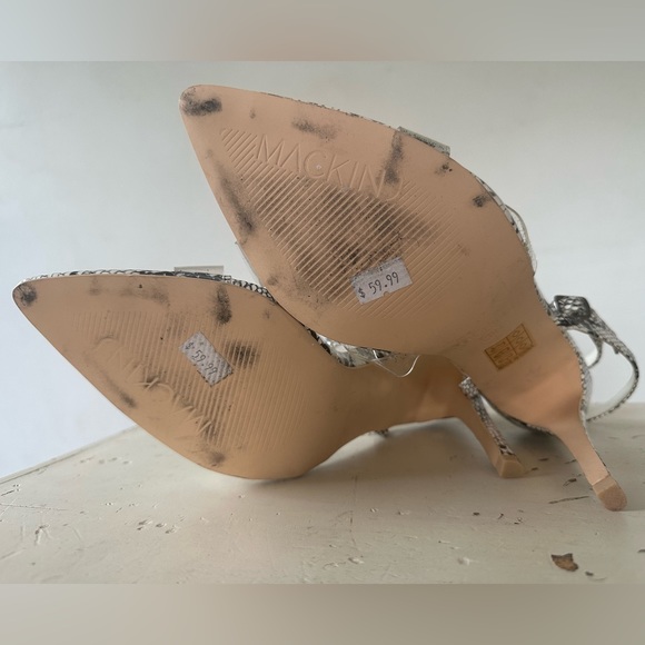 Mackin J Strappy Ankle Snake Skin High Heel Sandals Stilettos Women’s Size 10 - Picture 9 of 9